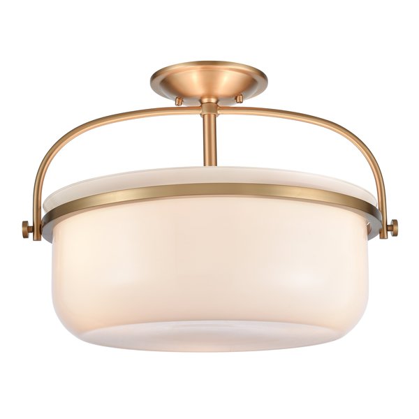 Elk Showroom Wentworth 17'' Wide 3Light Semi Flush Mount, Brushed Gold 89463/3